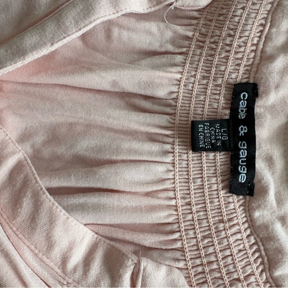 Cable & Gauge Light Pink Smocked Top - Picture 3 of 3